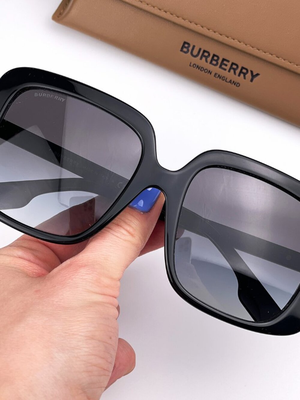 BURBERRY BE4363 PENELOPE 30018G BLACK SQUARE SUNGLASSES